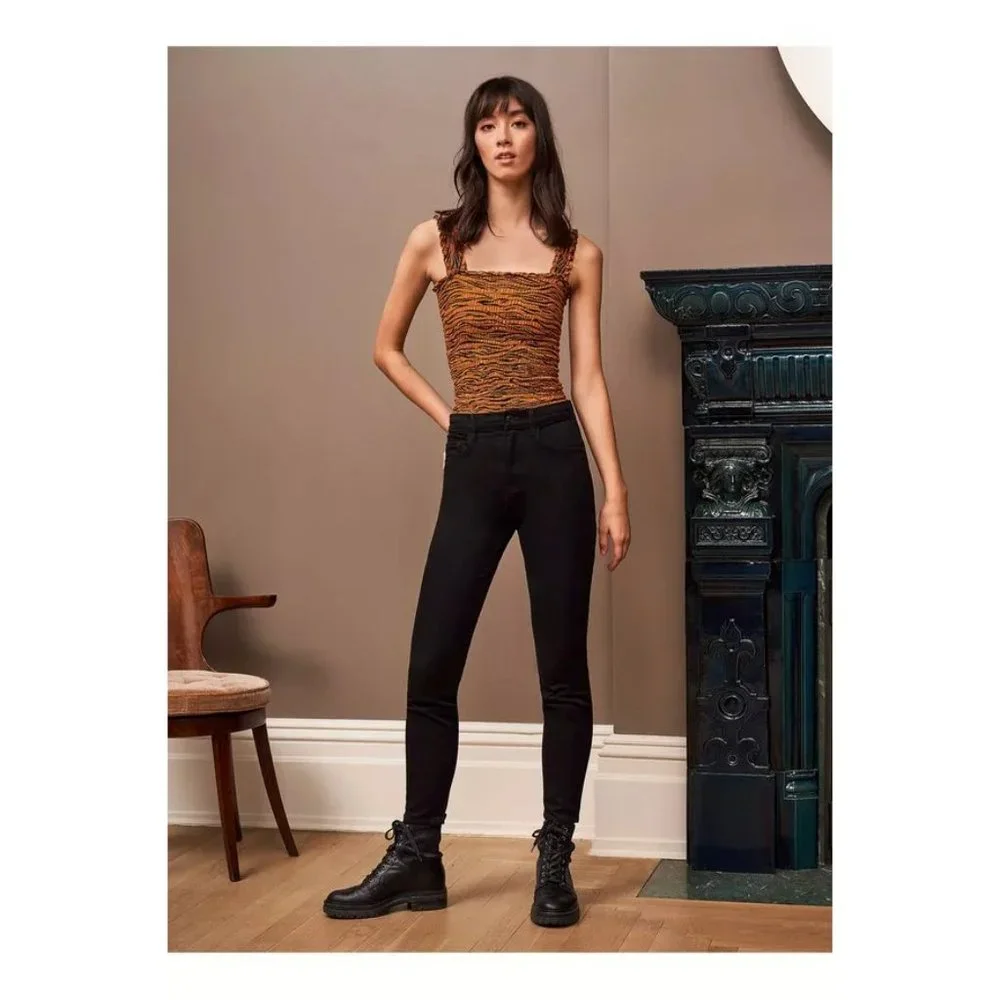 La Ligne Vera Cognac Tiger Smocked Tank Top - Picture 10 of 11
